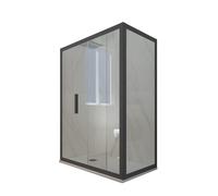 BOX DOCCIA SCORREVOLE ANTRACITE VETRO TRASPARENTE 80X100 CM MOD. DECO DUO
