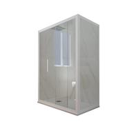 BOX DOCCIA 1 ANTA SCORREVOLE VETRO TRASPARENTE PROFILO BIANCO MATT DECO DUO
