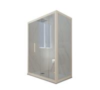 BOX DOCCIA 1 ANTA SCORREVOLE VETRO TRASPARENTE PROFILO CHAMPAGNE DECO DUO