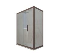 BOX DOCCIA 1 ANTA SCORREVOLE VETRO TRASPARENTE PROFILO CHOCOLATE DECO DUO