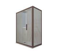 BOX DOCCIA SCORREVOLE CHOCOLATE VETRO TRASPARENTE 75X100 CM MOD. DECO DUO