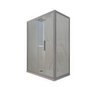 BOX DOCCIA SCORREVOLE SILVER VETRO TRASPARENTE 75X150 CM MOD. DECO DUO
