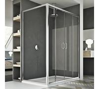 BOX CABINA DOCCIA 75X160 CM ANGOLARE 2 ANTE CRISTALLO TRASPARENTE SCORREVOLE