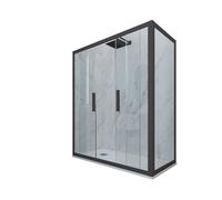 BOX DOCCIA ANTRACITE VETRO TRASPARENTE 70X150 CM MOD. GLAM DUO