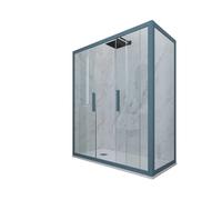 BOX DOCCIA BLU NAVY VETRO TRASPARENTE 80X130 CM MOD. GLAM DUO