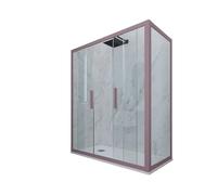 BOX DOCCIA 2 ANTE SCORREVOLI VETRO TRASPARENTE PROFILO LAVANDA GLAM DUO