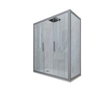 BOX DOCCIA SILVER VETRO TRASPARENTE 90X130 CM MOD. GLAM DUO