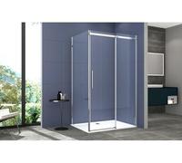 Box Doccia 2 lati 70x170 cm SENZA TELAIO H200 cm da 8mm: lato fisso + porta scorrevole FIORE Satinato