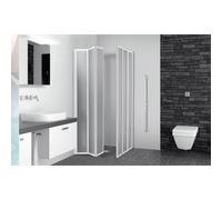 Box Doccia 2 lati a Scomparsa in Acrilico,Senza Guide,Telaio Bianco in Alluminio