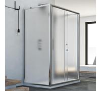 BOX CABINA DOCCIA 3 TRE LATI 75X100X75 CM VETRO 6MM STAMPATO C 1ANTA SCORREVOLE