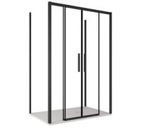 Box Doccia 3 Lati 2 Ante Scorrevoli in Cristallo Trasparente 6mm H195 Bonussi Eliane 70x140x70 cm