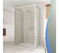 Box Doccia 3 Lati 70x110x70 cm 2 Ante Battenti in Cristallo Opaco 6mm H198 Fosterberg Aalborg Trio