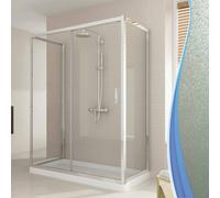 Box Doccia 3 Lati 70x130x70 cm 1 Anta Scorrevole in Cristallo Opaco 6mm H198 Fosterberg Viborg Trio