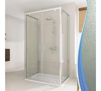 Box Doccia 3 Lati 70x130x70 cm 2 Ante Battenti in Cristallo Opaco 6mm H198
