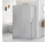 Box doccia 3 lati 70x130x70 con porta scorrevole e vetro stampato Tay