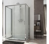 BOX CABINA DOCCIA 3 TRE LATI 70X140X70 CM VETRO 6MM TRASPARENTE 1ANTA SCORREVOLE