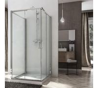 Box Doccia 3 Lati 70x70x70 cm 2 ante Scorrevoli in Cristallo trasparente 6mm