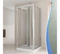 Box Doccia 3 Lati 70x80x70 cm 1 Anta a Libro in Cristallo Opaco 6mm H198 Fosterberg Fyn Trio