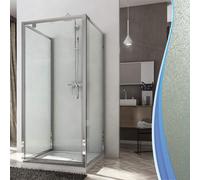 Box Doccia 3 Lati 70x80x70 cm 1 Anta Battente in Cristallo Opaco 6mm H185