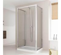 Box Doccia 3 Lati 70x80x70 cm 1 Anta Battente in Cristallo Trasparente 6mm H198 Fosterberg Aalborg Trio