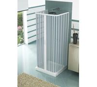 Box Doccia 3 Lati 70x80x70 cm 2 Ante a Soffietto in PVC H185 Caldoni Mars Bianco