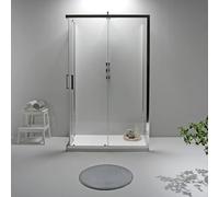 Box Doccia 3 Lati 70x80x70 cm x h190 - Cabina Doccia con Porta Scorrevole, Cristallo Temperato 6mm, Trasparente e Anticalcare con Profilo in Alluminio Cromato e Chiusura Magnetica