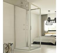 BOX CABINA DOCCIA 70x90x70 CM 3 LATI VETRO TRASPARENTE 1 ANTA BATTENTE P AP. 90