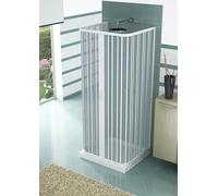 Box Doccia 3 Lati 70x90x70 cm 2 Ante a Soffietto in PVC H185 Mars Bianco