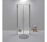 Box Doccia 3 Lati 70x90x70 cm - Cabina Doccia con Apertura Saloon, Cristallo Temperato 6mm, Lato Fisso Trasparente, Profilo Cromato e Chiusura Magnetica - Regolabile e Facile da Installare