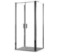 Box Doccia 3 Lati 75x120x75 cm 2 Ante Saloon in Cristallo Trasparente 6mm H195 Bonussi Marty