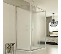 BOX CABINA DOCCIA A TRE 3 LATI CENTRO 1 ANTA APERTURA SCORREVOLE VETRO CRISTALLO