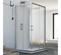 Idralite Box cabina doccia Junior Trio scorrevole 3 lati 75x75x75 cm H185 vetro 6 mm stampato C
