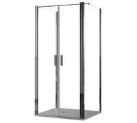 Box Doccia 3 Lati 75x90x75 cm 2 Ante Saloon in Cristallo Trasparente 6mm H195