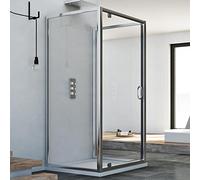 Box Doccia 3 lati 80x80x80 AP. 80 CM H185 trasparente mod. Sintesi TRIO 1 Anta