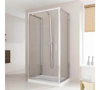 Box Doccia 3 Lati 90x75x90 cm 1 Anta Battente in Cristallo Trasparente 6mm H198