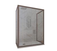 BOX DOCCIA 3 LATI CHOCOLATE VETRO TRASPARENTE 80X150X80 CM MOD. DECO TRIO