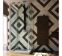 BOX DOCCIA 3 LATI IN PVC 75X90X75CM PROFILO BIANCO VETRO TRASPARENTE SCORREVOLE