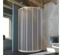 BOX DOCCIA PVC SOFFIETTO CABINA SEMICIRCOLARE APERTURA ANTA LATERALE BIANCO H185