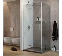 BOX CABINA DOCCIA 80X70 ANGOLARE ANTA BATTENTE VETRO FISSO TRASPARENTE SALOON