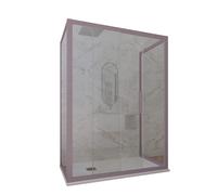 BOX DOCCIA 3 LATI LAVANDA VETRO TRASPARENTE 70X140X70 CM MOD. DECO TRIO