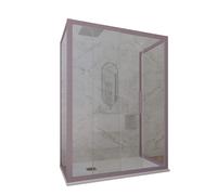 BOX DOCCIA 3 LATI LAVANDA VETRO TRASPARENTE 80X150X80 CM MOD. DECO TRIO