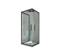 BOX DOCCIA 3 LATI SCORREVOLE ANTRACITE VETRO TRASPARENTE 70X90X70 CM KOLORS TRIO