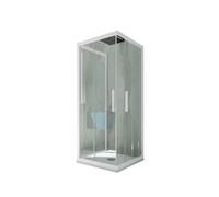 BOX DOCCIA 3 LATI SCORREVOLE BIANCO MATT VETRO TRASPARENTE 90X90X90 CM KOLORS