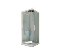 BOX DOCCIA 3 LATI SCORREVOLE CHAMPAGNE VETRO TRASPARENTE 75X80X75 CM KOLORS