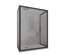 BOX DOCCIA 3 LATI SCORREVOLE VETRO TRASPARENTE PROFILO ANTRACITE DECO TRIO