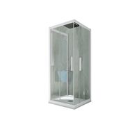 BOX DOCCIA 3 LATI SCORREVOLE VETRO TRASPARENTE PROFILO BIANCO MATT KOLORS TRIO