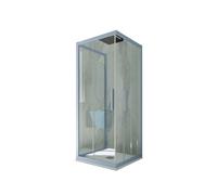 BOX DOCCIA 3 LATI SCORREVOLE VETRO TRASPARENTE PROFILO BLU VINTAGE KOLORS TRIO