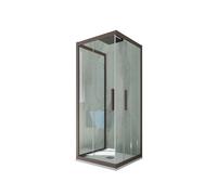 BOX DOCCIA 3 LATI SCORREVOLE VETRO TRASPARENTE PROFILO CHOCOLATE KOLORS TRIO