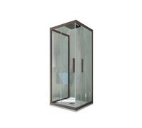 BOX DOCCIA 3 LATI SCORREVOLE VETRO TRASPARENTE PROFILO CHOCOLATE KOLORS TRIO