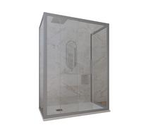 BOX DOCCIA 3 LATI SCORREVOLE VETRO TRASPARENTE PROFILO SILVER DECO TRIO